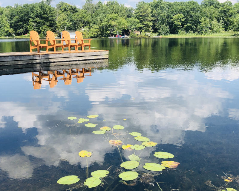 Re-surfaced dock with new chairs